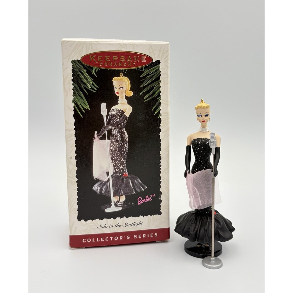 1995 Hallmark Keepsake Ornament Solo in the Spotlight Barbie 2nd Series New